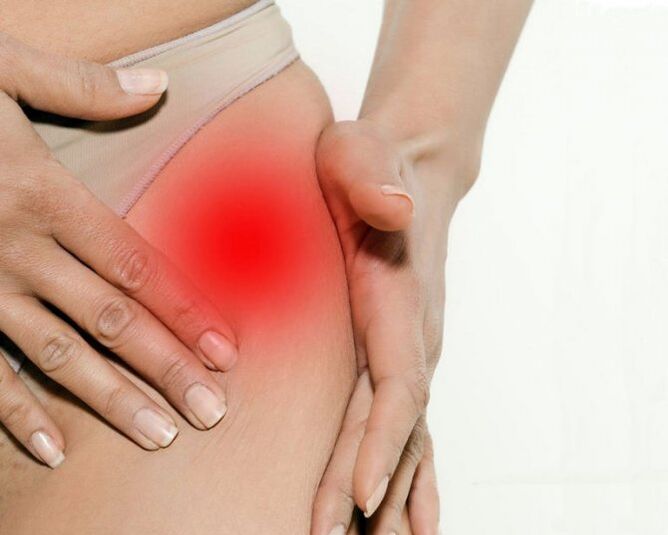 Pain in the groin and thighs with the joints of the hip joint