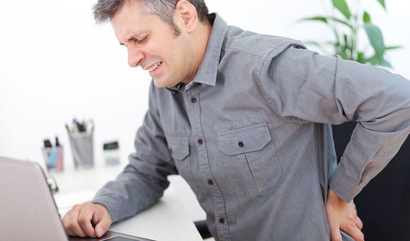 Back pain due to bone degeneration due to sedentary work
