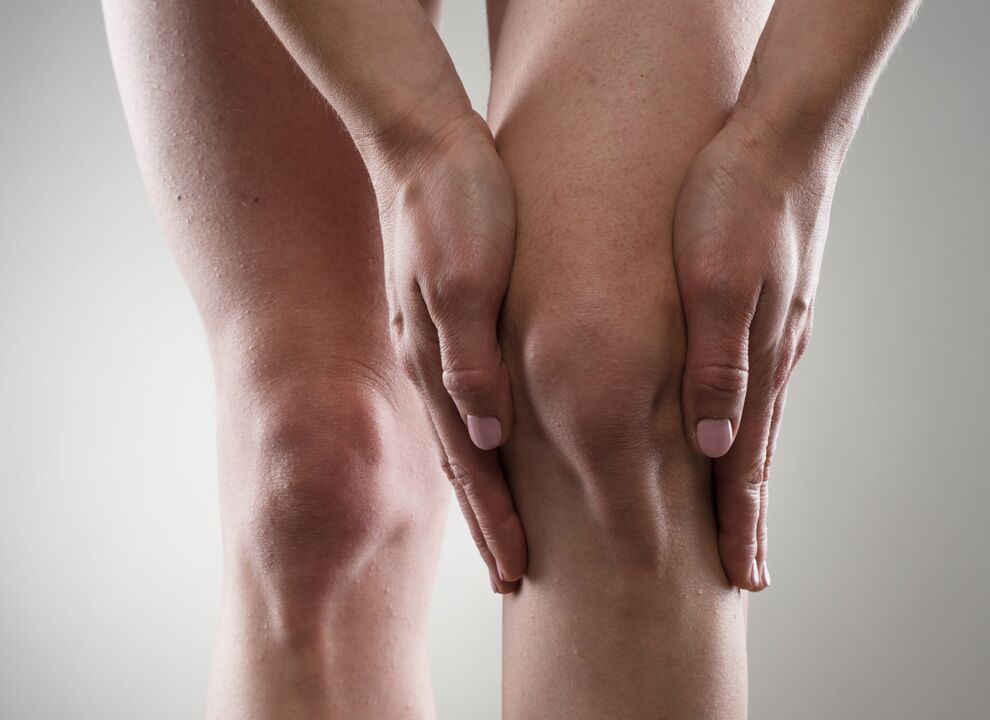 Osteoarthritis of the knee joint, characterized by pain and stiffness